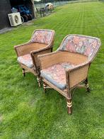 Rieten tuinstoelen., Huis en Inrichting, Gebruikt, Mand, Rond, Ophalen of Verzenden