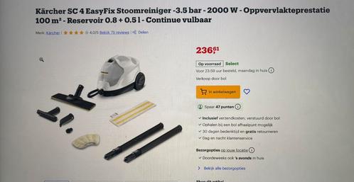 Stoomreiniger Kärcher SC 4 EasyFix 3.5 bar 2000 W 100m2, Witgoed en Apparatuur, Stoomapparaten, Nieuw, Stoomreiniger, Ophalen of Verzenden