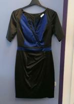 Mart Visser satijn look jurk zwart + kobalt blauw 36 35630