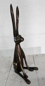HAAS / ZITTEND / BRONZEN BEELD, Dierenbeeld, Nieuw, Info@huisentuindecoratiemarie.nl, Huis en tuin decoratie marie