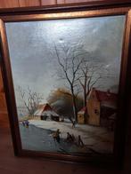Schilderij  winterlandschap, Antiek en Kunst, Ophalen of Verzenden