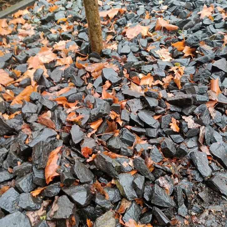 Basalt split zwart, Tuin en Terras, Grind, Keien en Split, Gebruikt, Split, Antraciet, Basalt, Ophalen