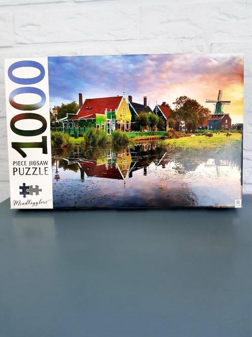 Puzzel Zaanse Schans 1000 stukjes, Hobby en Vrije tijd, Denksport en Puzzels, Zo goed als nieuw, Legpuzzel, 500 t/m 1500 stukjes