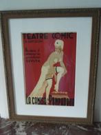L3 Ingelijste Art Nouveau poster Teatre comic de barcelona, Verzamelen, Posters, Met lijst, Ophalen of Verzenden, A1 t/m A3, Zo goed als nieuw