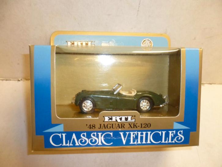 Ertl 1990 USA Jaguar XK 120 1948 donkergroen 1:43 modelauto., Hobby en Vrije tijd, Modelauto's | 1:43, Nieuw, Auto, Overige merken