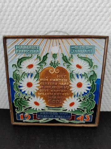 Geboortetegel Prinses Margriet 1943 beschikbaar voor biedingen