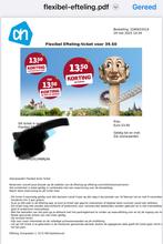 1 efteling entree kaart, Tickets en Kaartjes, Eén persoon
