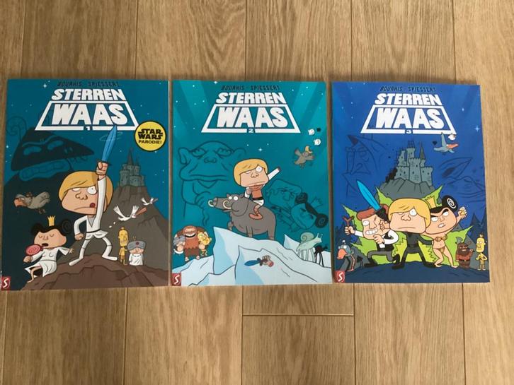 Sterrenwaas 1 t/m 3 complete set (Star Wars parodie), Boeken, Stripboeken, Zo goed als nieuw, Complete serie of reeks, Ophalen of Verzenden