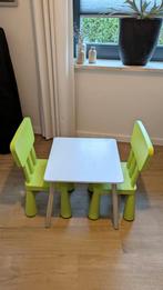 Kindertafel plus twee stoeltjes, Kinderen en Baby's, Kinderkamer | Tafels en Stoelen, Ophalen, Gebruikt, Tafel(s) en Stoel(en)