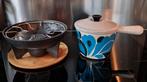Le Creuset fondueset, Huis en Inrichting, Ophalen of Verzenden, Gebruikt, Gietijzer, Koekenpan of Braadpan