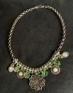 Collier met kristal en opaalkralen en pareltje mooigroen, Met kristal, Ophalen of Verzenden, Zo goed als nieuw, Steen of Mineraal