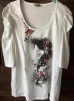 Witte creme top shirt; XXL; City Life; print, aparte 3/4 mou, Kleding | Dames, Grote Maten, Ophalen of Verzenden, Zo goed als nieuw