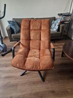 oranje stoffen fauteuil, Huis en Inrichting, Fauteuils, Ophalen, 75 tot 100 cm, Zo goed als nieuw, Stof