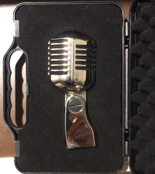 Elvis Retro Microfoon..Stagg MD-007CRH micro+ case, Muziek en Instrumenten, Microfoons, Ophalen of Verzenden