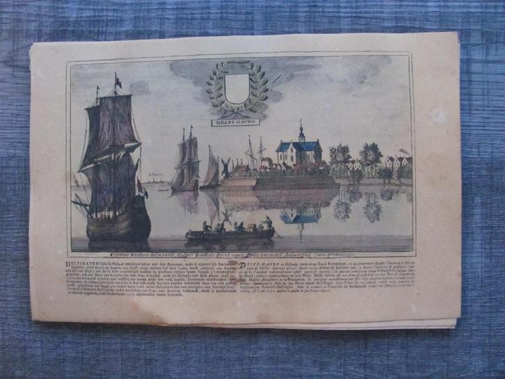 Delfshaven - kopergravure, Antiek en Kunst, Kunst | Etsen en Gravures, Ophalen of Verzenden