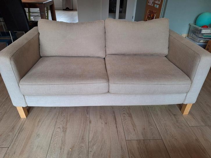 Ikea Karlstad 2.5-zitsbank - Beige, Huis en Inrichting, Banken | Bankstellen, Gebruikt, Rechte bank, Tweepersoons, 150 tot 200 cm