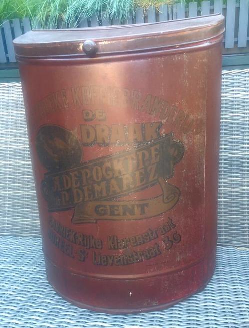 Antiek / Blik / Koffie : Heel groot koffieblik “ De Draak “, Verzamelen, Blikken, Gebruikt, Overige, Overige merken, Ophalen