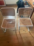 2x defecte Ceska Marcel Breuer eetkamerstoelen, Huis en Inrichting, Stoelen, Ophalen, Gebruikt, Twee, Wit