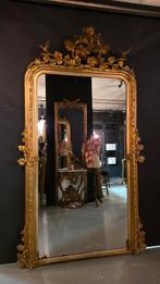 Prachtige antieke vergulde spiegel uit Franse wijnstreek.., Ophalen of Verzenden, Rechthoekig, Minder dan 50 cm