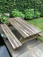 Hardhouten picknicktafel 200cm breed - tegen elk bod, Tuin en Terras, Picknicktafels, Ophalen, Gebruikt, Rechthoekig