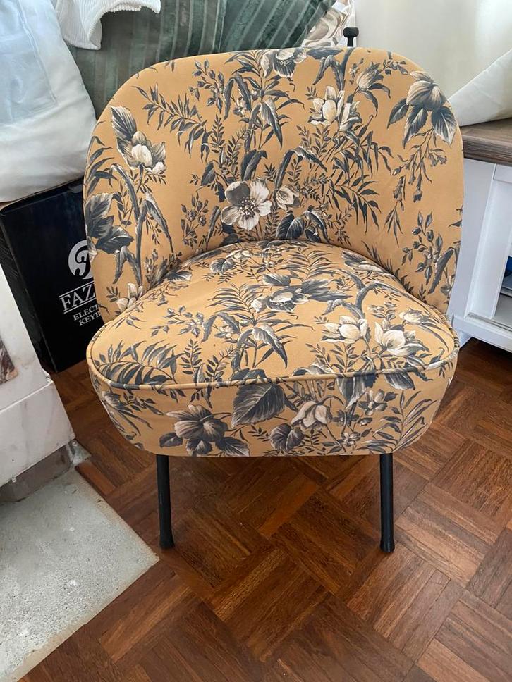Woood vogue poppy geel, Huis en Inrichting, Fauteuils, Zo goed als nieuw, Stof, 50 tot 75 cm, Ophalen