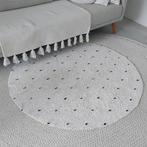 Scandinavische stijl 100% katoenen rond vloerkleed 140 cm, Verzenden, Rond, Scandinavisch, Zo goed als nieuw