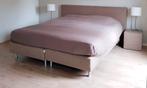 Ubica  2-persoons boxspring taupe kleurig 180x210, Ophalen, Gebruikt, 210 cm, Tweepersoons