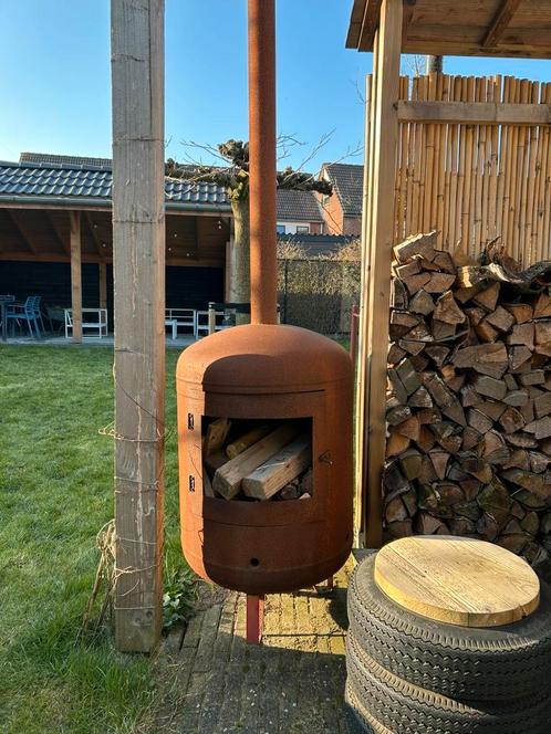 Tuinhaard met hout, Tuin en Terras, Tuinhaarden, Gebruikt, Ophalen