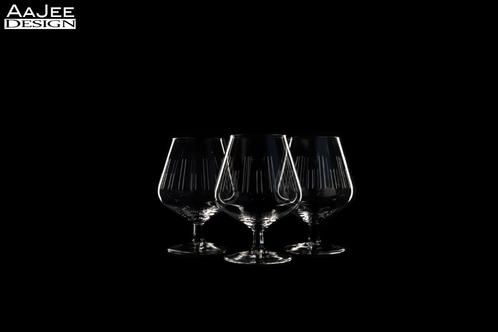 3 X A.D. Copier – Atlanta – Royal Leerdam – Cognacglas groot, Verzamelen, Glas en Borrelglaasjes, Zo goed als nieuw, Overige typen