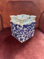 Heinen Tulpenvaas Delfts Blauw, Huis en Inrichting, Overige materialen, Blauw, Ophalen of Verzenden, Zo goed als nieuw