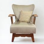 landelijke vintage jaren 50 fauteuil met verrassing, Huis en Inrichting, Ophalen, Hout, Landelijk vintage jaren 50, Minder dan 75 cm