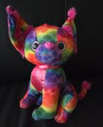 Grappige Regenboog Hond Knuffel +/_ 22x25x30 cm, Ophalen of Verzenden, Zo goed als nieuw, Hond