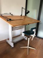 Vintage Tekentafel, Ophalen, Gebruikt, Minder dan 130 cm, Verlichting