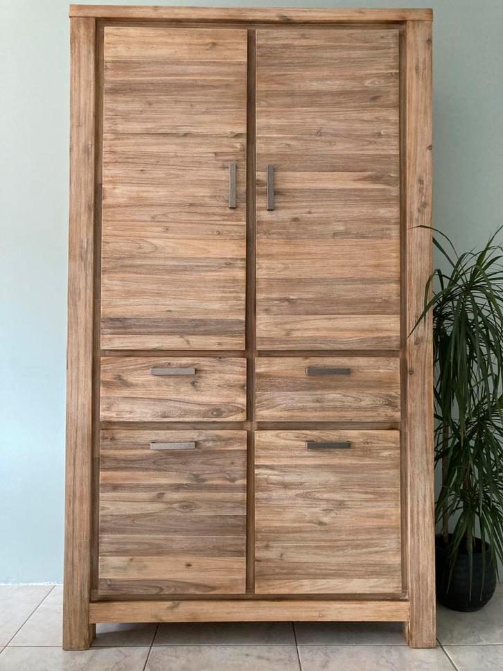 Kast van acaciahout, Huis en Inrichting, Kasten | Buffetkasten, Gebruikt, 200 cm of meer, 100 tot 150 cm, 25 tot 50 cm, Met lade(s)