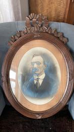 Antieke ovale fotolijst met strik, Ophalen of Verzenden