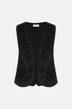 Fabienne Chapot Zwart Embroidery Gilet Zoe Maat S, Kleding | Dames, Bodywarmers, Verzenden, Zwart, Zo goed als nieuw, Fabienne Chapot