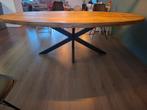Ovale mango houten eettafel, Ophalen, 100 tot 150 cm, 200 cm of meer, Zo goed als nieuw