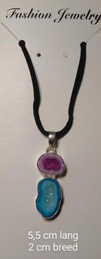 Geode druzy paars / blauw, Ophalen of Verzenden, Nieuw, Zilver, Zilver