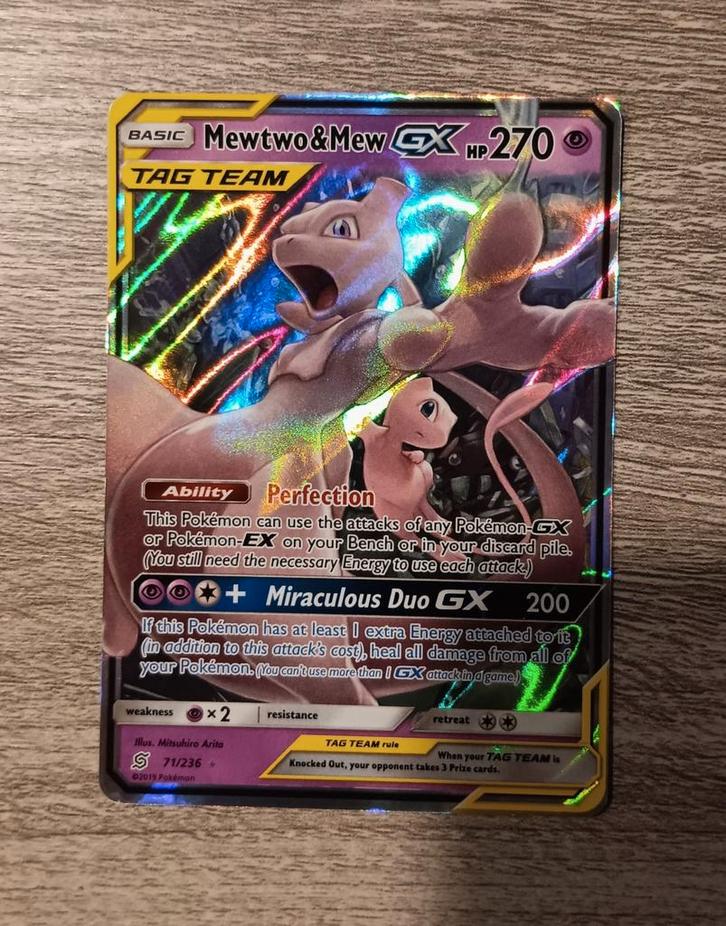 Mewtwo & Mew GX tagteam Unified Minds, Hobby en Vrije tijd, Verzamelkaartspellen | Pokémon, Zo goed als nieuw, Ophalen of Verzenden