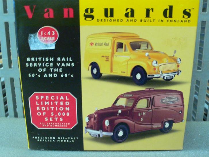 morris minor/austin a 40 BRITISH RAIL-lim. vanguardset 1/43, Hobby en Vrije tijd, Modelauto's | 1:43, Nieuw, Auto, Overige merken