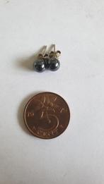 0892 zilveren oorknopjes met zwart bolletje, Sieraden, Tassen en Uiterlijk, Oorbellen, Verzenden, Zwart, Zilver