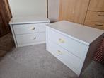 Auping nachtkastjes 2 laden wit, Ophalen, Overige materialen, Gebruikt, 45 tot 65 cm