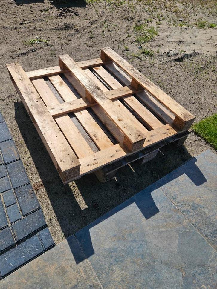 2 Houten Pallets, Doe-het-zelf en Verbouw, Kratten en Dozen, Gebruikt, Overige typen, 100 cm of meer, Minder dan 35 cm, 60 cm of meer