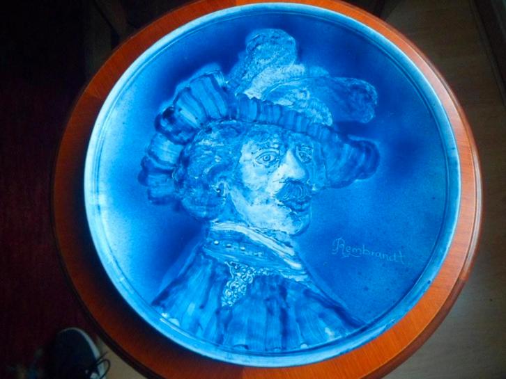 Schotel aardewerk Rembrandt 38,5 cm. bord wandbord Delfts, Antiek en Kunst, Antiek | Keramiek en Aardewerk, Ophalen of Verzenden