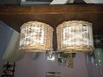 2 mooie rieten lampenkappen, Huis en Inrichting, Lampen | Wandlampen, Ophalen, Gebruikt