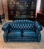 Springvale Complete Chesterfield Set Antiek Blauw, Ophalen of Verzenden, Zo goed als nieuw, Blauw, Leer