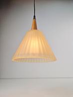 Vintage micron hanglamp hout glas italy design ‘80, Huis en Inrichting, Lampen | Hanglampen, N, Glas, Ophalen of Verzenden, N