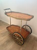 Vintage serveerwagen/drankenkast/trolley/barchart (zeldzaam), Huis en Inrichting, Kasten | Dressoirs, Metaal, Hollywood regency