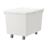 Ikea Sockerbit krat met wielen en deksel 4 stuks, Doe-het-zelf en Verbouw, Kratten en Dozen, Gebruikt, 50 tot 75 cm, Ophalen of Verzenden