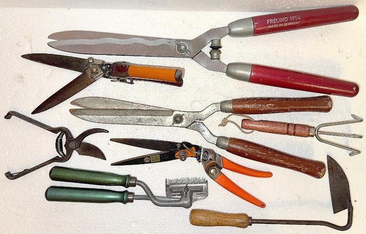 Set  vintage tuingereedschappen, Doe-het-zelf en Verbouw, Gereedschap | Handgereedschap, Gebruikt, Ophalen of Verzenden